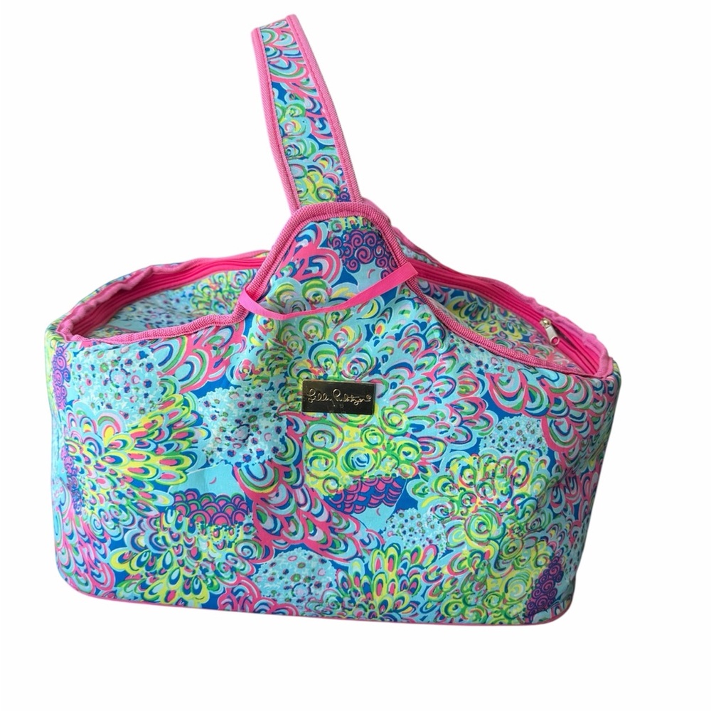 Lilly Pulitzer Insulated Cooler Bag Bright Multicolor Print Zip Top - Picture 4 of 12